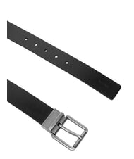 CALVIN KLEIN CASUAL ROLLER Reversible leather belt black/ck dark brown/antique s - Belts - 4