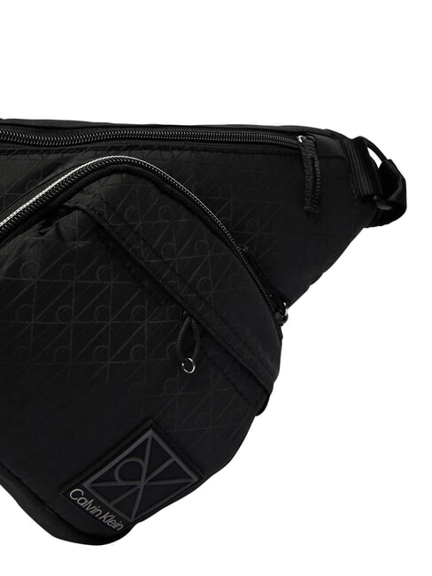 EMBLEM AOP Shoulder bag on black - Over-the-shoulder Bags for Men