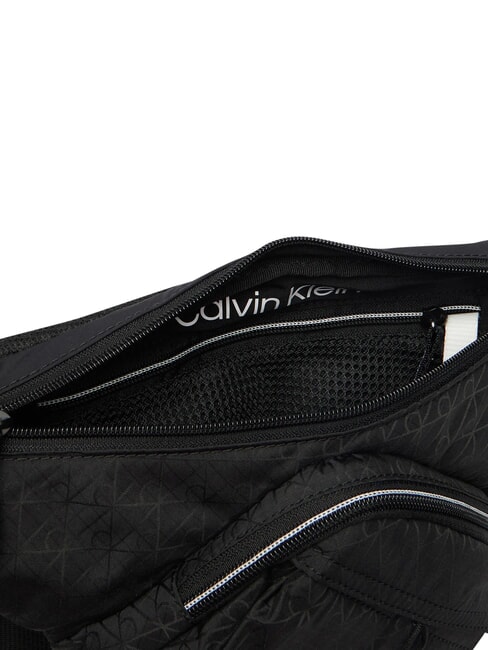EMBLEM AOP Shoulder bag on black - Over-the-shoulder Bags for Men