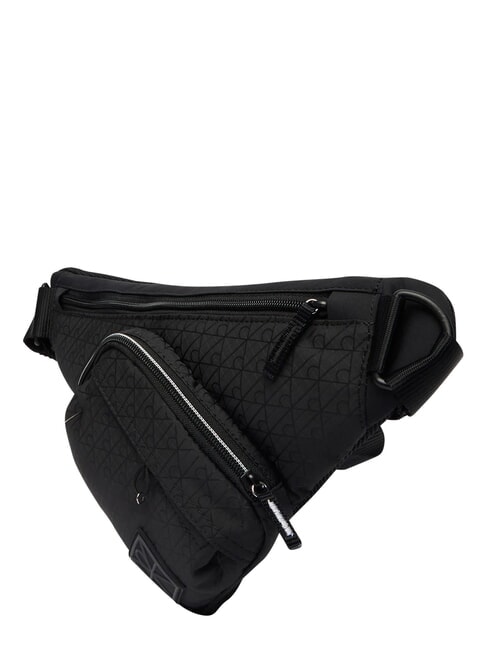 EMBLEM AOP Shoulder bag on black - Over-the-shoulder Bags for Men