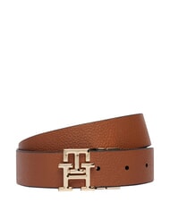 TOMMY HILFIGER TH LOGO Double-sided leather belt black/cognac - Belts - 3
