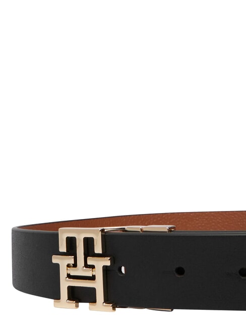 TH LOGO Double-sided leather belt black/cognac - Belts