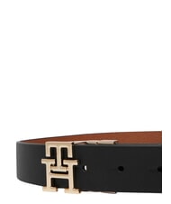 TOMMY HILFIGER TH LOGO Double-sided leather belt black/cognac - Belts - 4
