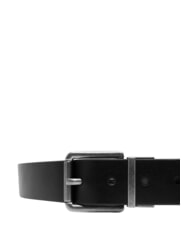 CALVIN KLEIN CASUAL ROLLER Reversible leather belt black/ck dark brown/antique s - Belts - 3