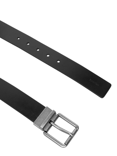 CASUAL ROLLER Reversible leather belt black/ck dark brown/antique s - Belts