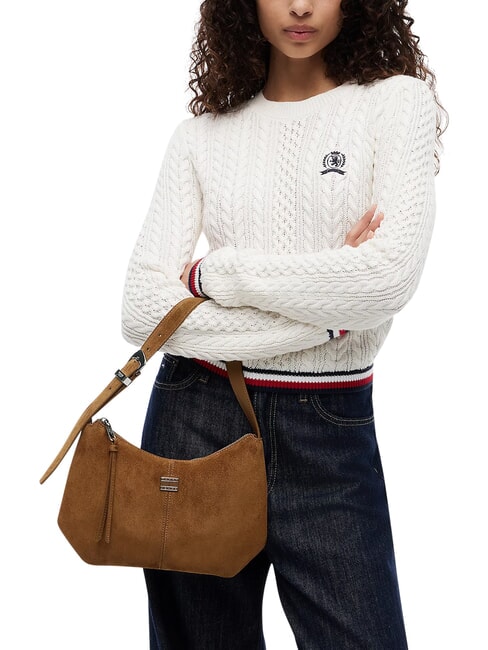 TJW SLOUCHY Shoulder bag, in suede leather dark highland khaki - Women&rsquo;s Bags