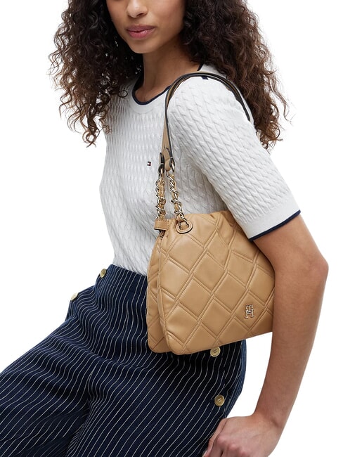 TH FEMININE Quilted shoulder bag classic khaki - Women&rsquo;s Bags