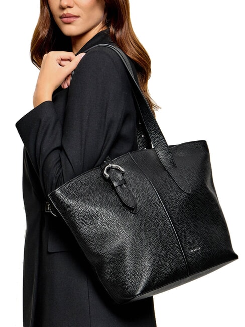 FERN Leather Shopping Bag Black - Women&rsquo;s Bags