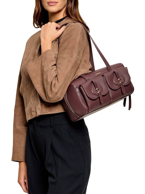 MAVERY POCKET Shoulder bag, in leather berry - Women&rsquo;s Bags
