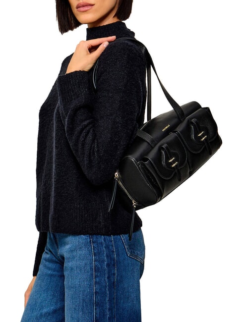 MAVERY POCKET Shoulder bag, in leather Black - Women&rsquo;s Bags