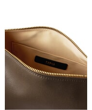 FURLA TONIE Small leather bag with shoulder strap muddy gray - Women&rsquo;s Bags - 4