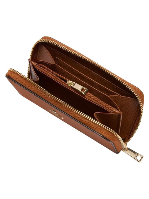 CAMELIA Ziparound wallet, in leather extra brown - Women&rsquo;s Wallets