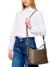 FURLA TONIE Leather shoulder bag with shoulder strap muddy gray - Women&rsquo;s Bags - 2