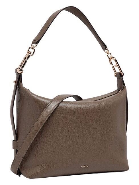 TONIE Leather shoulder bag with shoulder strap muddy gray - Women&rsquo;s Bags