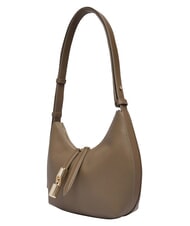 FURLA GOCCIA Hammered leather shoulder bag muddy gray - Women&rsquo;s Bags - 3