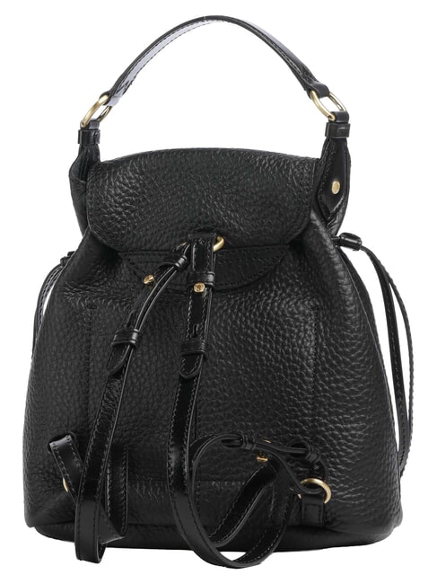 MARTINA Hammered leather backpack Black Gold - Women&rsquo;s Bags