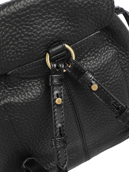 MARTINA Hammered leather backpack Black Gold - Women&rsquo;s Bags