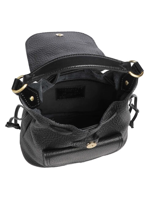MARTINA Hammered leather backpack Black Gold - Women&rsquo;s Bags