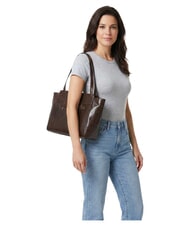 THE BRIDGE LUCREZIA Leather shoulder shopping bag - Women&rsquo;s Bags