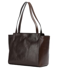 THE BRIDGE LUCREZIA Leather shoulder shopping bag mocha with gold - Women&rsquo;s Bags - 3