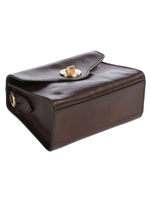 IRENE  Mini shoulder bag, in leather mocha with gold - Women&rsquo;s Bags