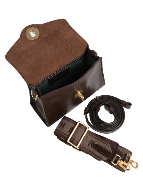 IRENE  Mini shoulder bag, in leather mocha with gold - Women&rsquo;s Bags