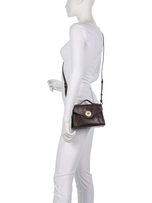 IRENE  Mini shoulder bag, in leather mocha with gold - Women&rsquo;s Bags