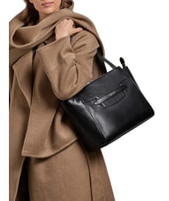 THE BRIDGE LUCREZIA Leather shoulder shopping bag Black Gold - Women&rsquo;s Bags - 2