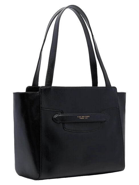 LUCREZIA Leather shoulder shopping bag Black Gold - Women&rsquo;s Bags