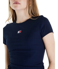 TOMMY HILFIGER TH JEANS Ribbed short-sleeved T-shirt dark night navy - T-shirt - 3