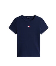TOMMY HILFIGER TH JEANS Ribbed short-sleeved T-shirt dark night navy - T-shirt - 4