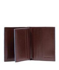 PIQUADRO BLUE SQUARE Leather card holder with flap MAHOGANY - Men&rsquo;s Wallets - 2