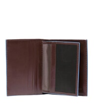 PIQUADRO BLUE SQUARE Leather card holder with flap MAHOGANY - Men&rsquo;s Wallets - 3