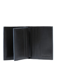PIQUADRO BLUE SQUARE Leather card holder with flap Black - Men&rsquo;s Wallets - 2