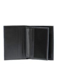 PIQUADRO BLUE SQUARE Leather card holder with flap Black - Men&rsquo;s Wallets - 3
