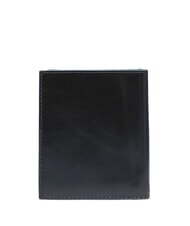 PIQUADRO BLUE SQUARE Leather card holder with flap Black - Men&rsquo;s Wallets - 4