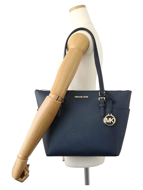 CHARLOTTE Leather shoulder shopping bag navy - Women&rsquo;s Bags