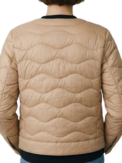 HADLEY Bomber natural beige interior blue - Women's down jackets