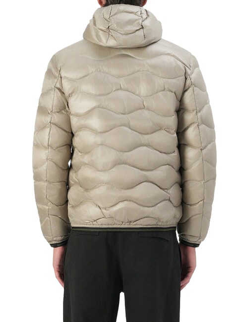 WAVE Short padded down jacket with hood foggy grey - Men's down jackets