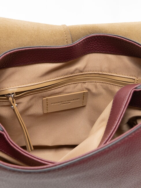 HELENA ROUND Shoulder bag with shoulder strap, in leather antique ruby - Women&rsquo;s Bags