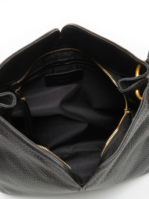 SANDRA Shoulder bag with shoulder strap, in leather Black - Women&rsquo;s Bags