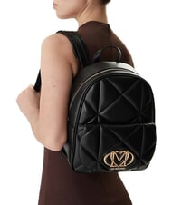 LOVE MOSCHINO EMBOSSED QUILTED Quilted backpack Black - Women&rsquo;s Bags - 6