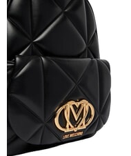 LOVE MOSCHINO EMBOSSED QUILTED Quilted backpack Black - Women&rsquo;s Bags - 7