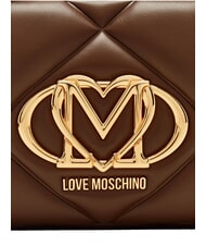 LOVE MOSCHINO EMBOSSED QUILTED Mini quilted shoulder bag brown - Women&rsquo;s Bags - 7