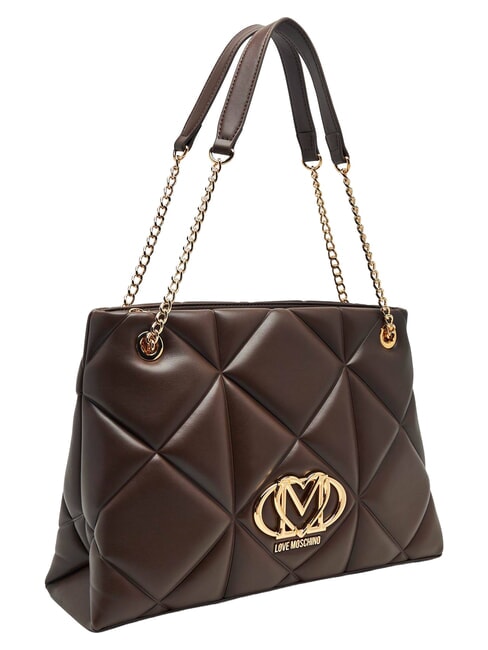 EMBOSSED QUILTED Shoulder bag, double handle brown - Women&rsquo;s Bags