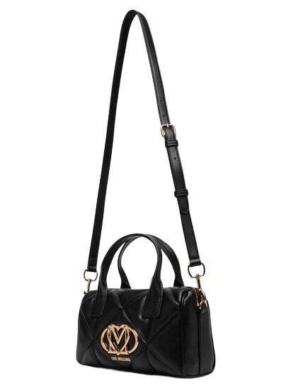 EMBOSSED QUILTED Handbag, with shoulder strap Black - Women&rsquo;s Bags