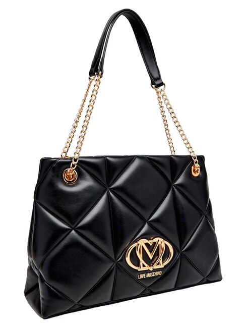 EMBOSSED QUILTED Shoulder bag, double handle Black - Women&rsquo;s Bags