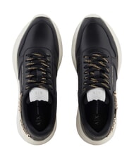 ARMANI EXCHANGE A|X Chain  Leather sneakers black+black - Women&rsquo;s shoes - 4