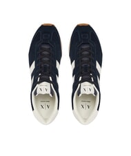 ARMANI EXCHANGE ROUND Leather sneakers deep navy + off-white - Men&rsquo;s shoes - 4