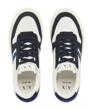ARMANI EXCHANGE DUCK Leather sneakers deep navy + bellwether blue + off - Men&rsquo;s shoes - 3